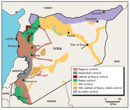 Kaynak: Institute for the Study of War, Control of Terrain in Syria: September 14, 2015